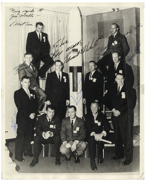 ''The New Nine'' Signed Photo -- Signed by Ed White, Elliot See, Neil Armstrong & Six Others, Comprising Astronaut Group 2 -- With PSA/DNA COA